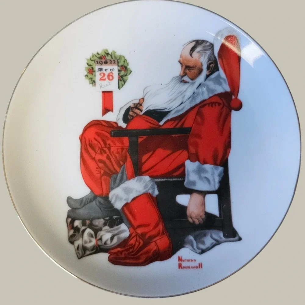 Norman Rockwell The Day After Christmas Collector Plate Fine Porcelain 6.5in